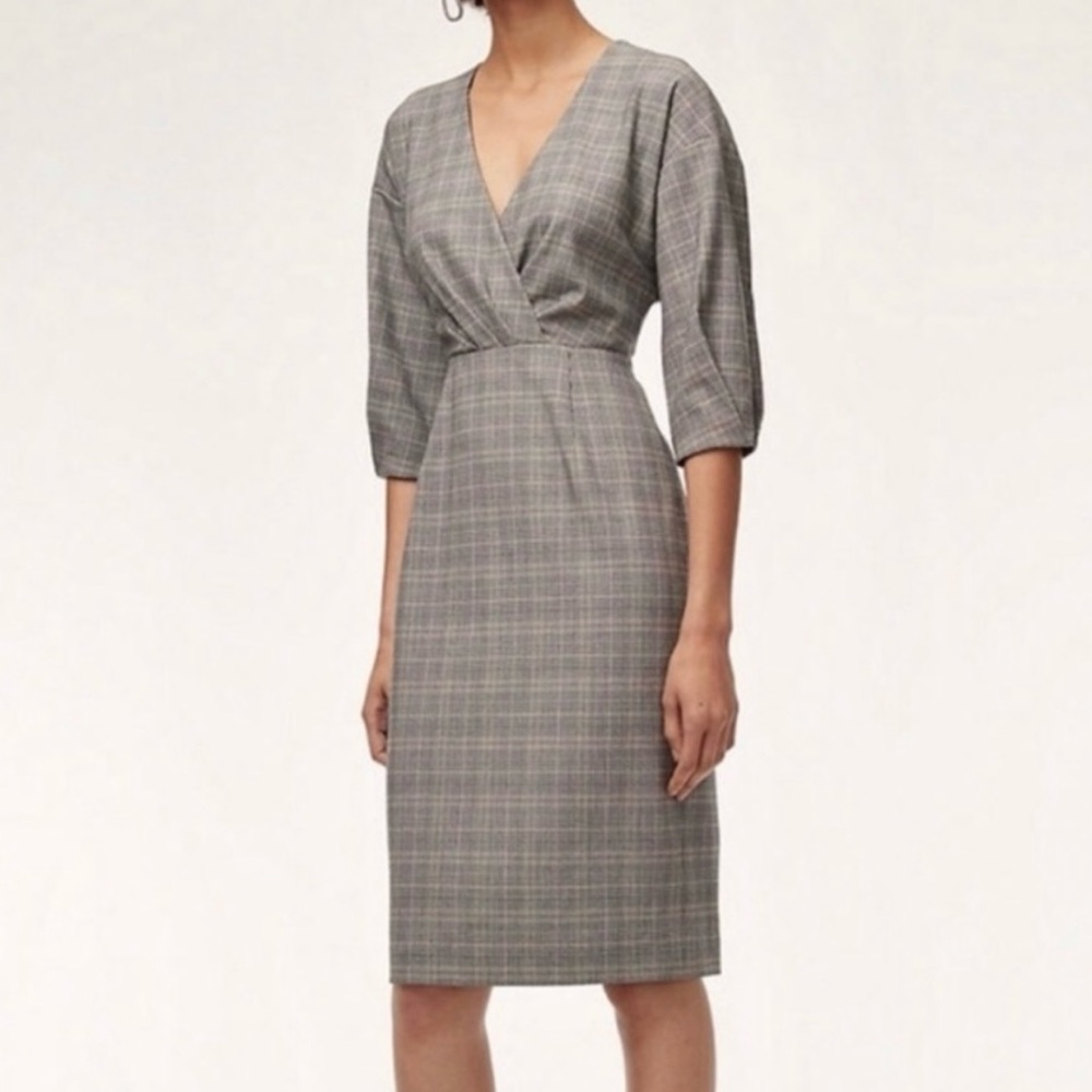Aritzia Babaton Kurt Plaid Midi Dress